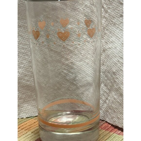 Corelle Forever Yours Heart 12 oz Drinkware Glasses Pink Heart Set 4 (almost 6”) - Picture 6 of 8